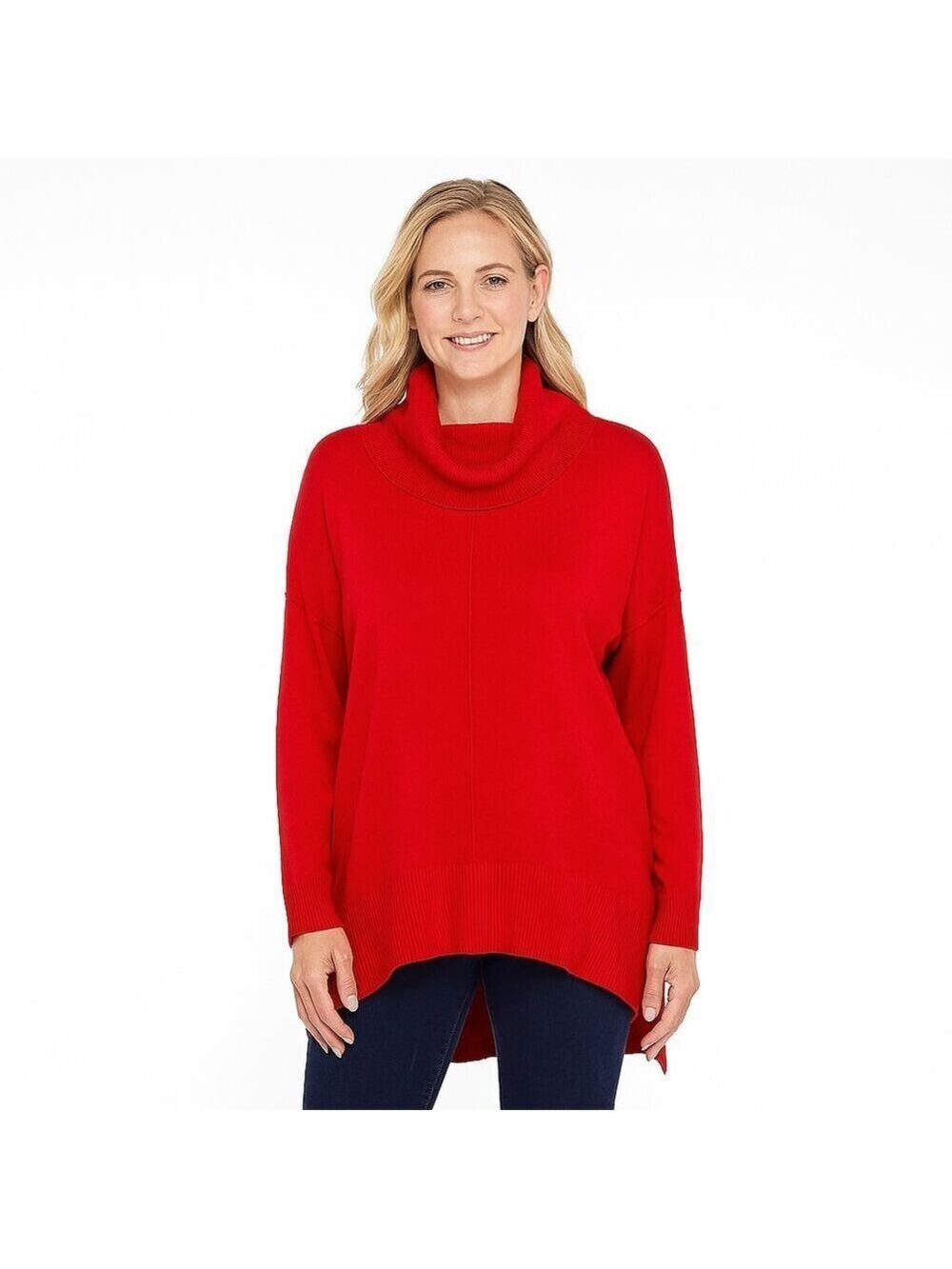 Cozy Chic! Est. 1946 Red Hi-Lo Cowl Neck Sweater | Size L